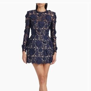 Bronx and Banco Women's Maia Floral Lace Appliqué Mini Dress